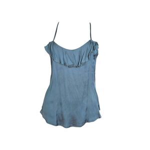 y2k satin ruffle cami top